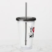 Ik hou van mijn doodle Acryl Tumbler 16 oz Acryl Drinkbeker (Rechts)
