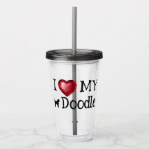 Ik hou van mijn doodle Acryl Tumbler 16 oz