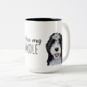 Ik hou van mijn doodle tweekleurige koffiemok (Voorkant rechts)