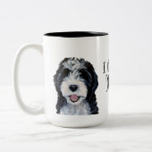 Ik hou van mijn doodle tweekleurige koffiemok (Links)