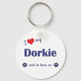 Ik hou van mijn Dorkie (Mannelijke hond) Sleutelhanger