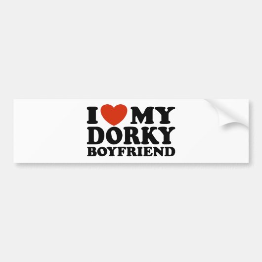 Ik hou van mijn Dorky Boyvriend Bumpersticker (Voorkant)