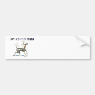 Ik hou van mijn draadloze Chinese Crested Dog Bumpersticker