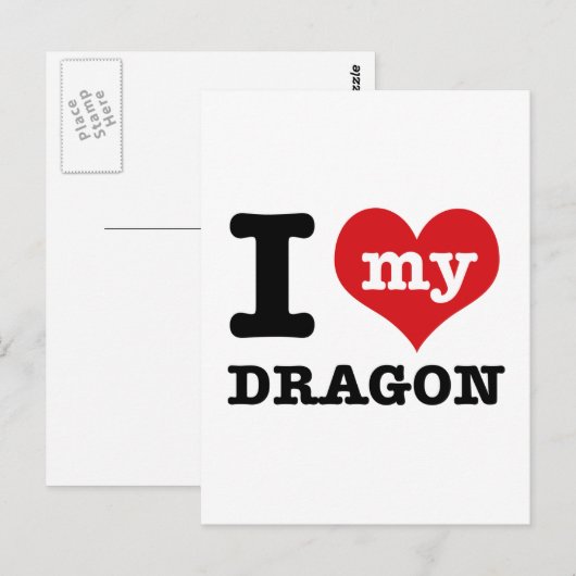 Ik hou van mijn draak briefkaart (Voorkant / Achterkant)