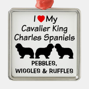 Ik hou van mijn drie Cavalier King Charles Spaniel Metalen Ornament