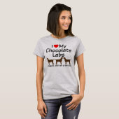 Ik hou van mijn drie chocolade lab honden t-shirt (Voorkant volledig)