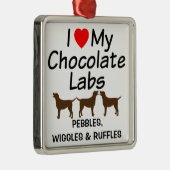 Ik hou van mijn drie Chocolate Lab Dogs Ornament (Rechts)