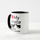 Ik hou van mijn drie fretten mok (Voorkant links)