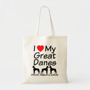Ik hou van mijn drie grote Deense honden Tote Bag