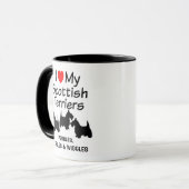 Ik hou van mijn drie Schotse Terrier Dogs Mok (Voorkant links)