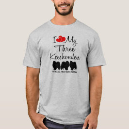 Ik hou van mijn drie sleutelhangers t-shirt