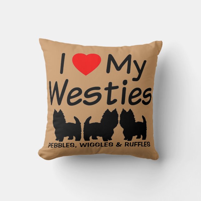 Ik hou van mijn drie Westie honden kussen (Voorkant)