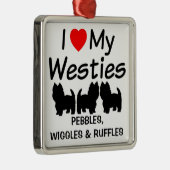Ik hou van mijn drie Westie honden Ornament (Rechts)