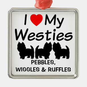 Ik hou van mijn drie Westie honden Ornament