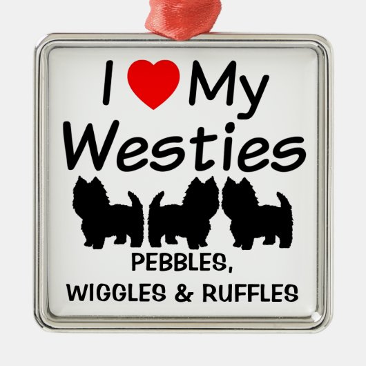 Ik hou van mijn drie Westie honden Ornament (Voorkant)