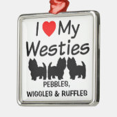Ik hou van mijn drie Westie honden Ornament (Links)