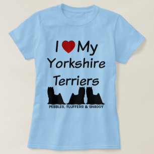 Ik hou van mijn drie Yorkshire Terrier honden T-shirt