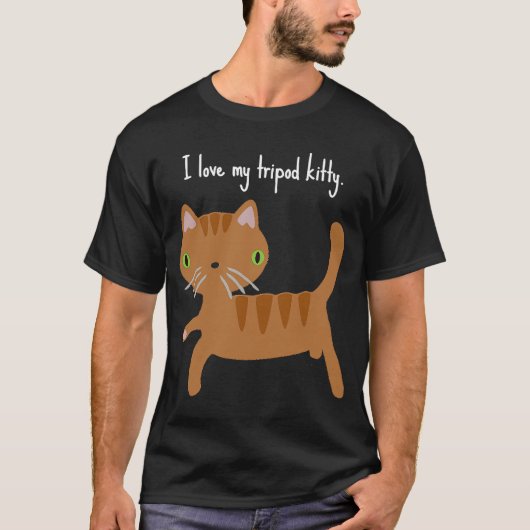 Ik hou van mijn drieklepige Kat met kattenpride T-shirt (Voorkant)