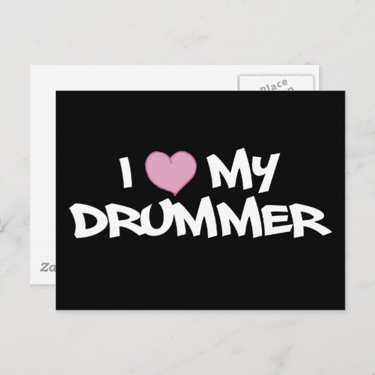 Ik hou van mijn drummer briefkaart (Voorkant / Achterkant)