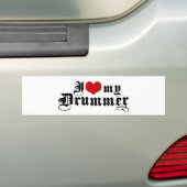 Ik hou van mijn drummer bumpersticker (Op auto)