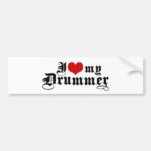 Ik hou van mijn drummer bumpersticker (Voorkant)