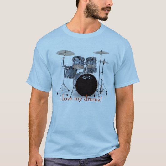 Ik hou van mijn drums. t-shirt (Voorkant)