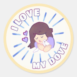 "Ik hou van mijn duif" papieren Stickers