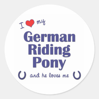 Ik hou van mijn Duits rijden Pony (mannelijke Pony Ronde Sticker