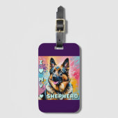 Ik hou van mijn Duitse herder Bagagelabel (Voorkant (verticaal))