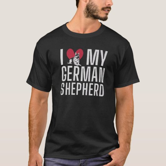 Ik hou van mijn Duitse herder-eigenaar T-shirt (Voorkant)