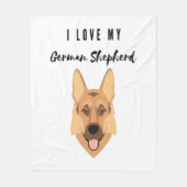 Ik hou van mijn Duitse herder Fleece Deken (Voorkant)