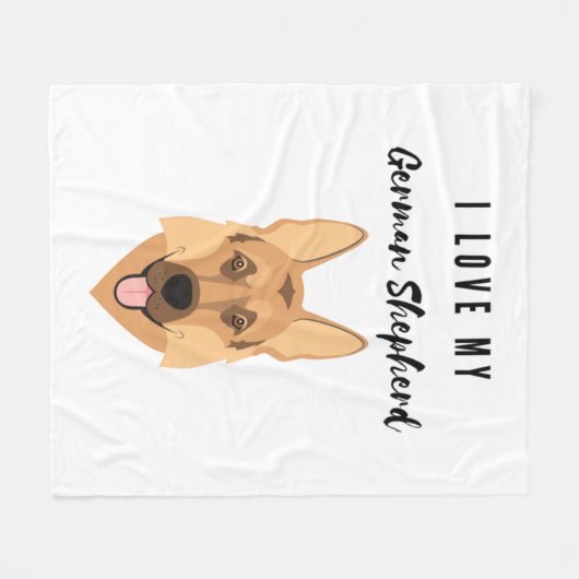 Ik hou van mijn Duitse herder Fleece Deken (Voorkant (Horizontaal))