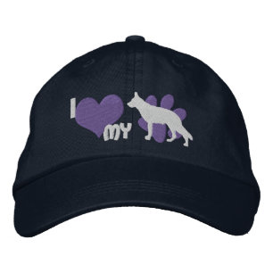Ik hou van mijn Duitse herder geborduurd Pet (blau