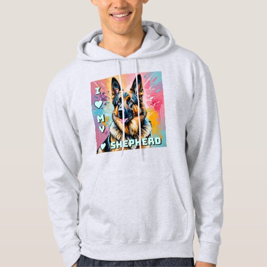 Ik hou van mijn Duitse herder Hoodie (Voorkant)