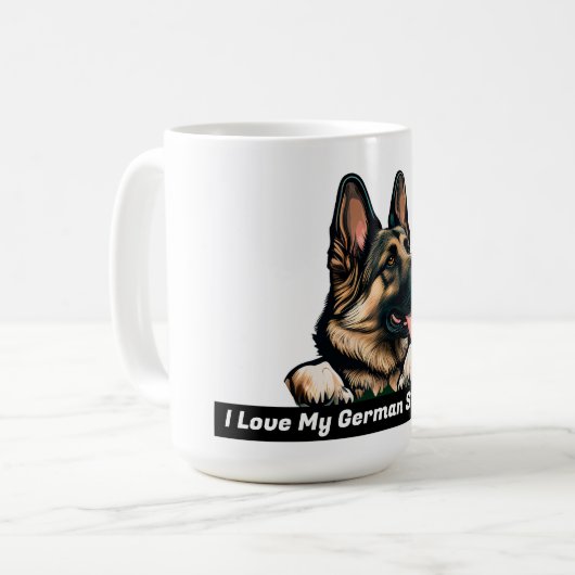 Ik hou van mijn Duitse herder Koffiemok (Voorkant links)