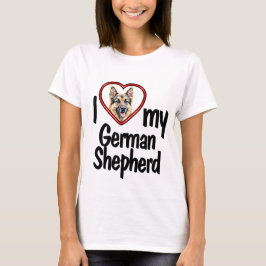 Ik hou van mijn Duitse herder Mooie hart fotolijst T-shirt