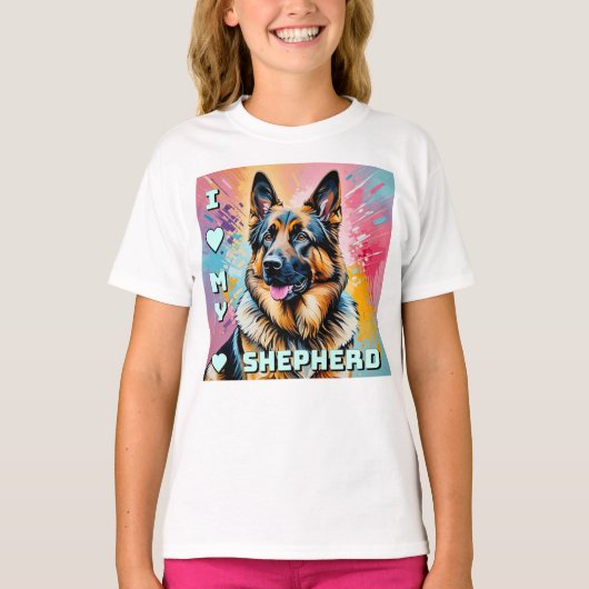 Ik hou van mijn Duitse herder T-shirt (Voorkant)