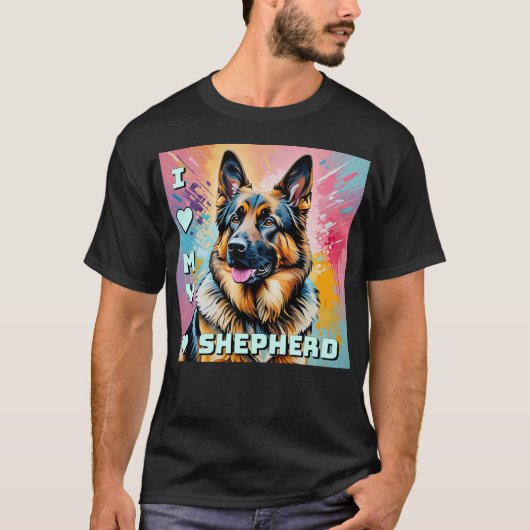 Ik hou van mijn Duitse herder T-shirt (Voorkant)