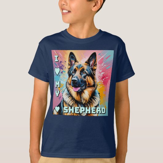 Ik hou van mijn Duitse herder T-shirt (Voorkant)