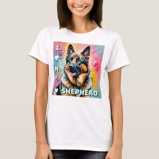 Ik hou van mijn Duitse herder T-shirt (Voorkant)
