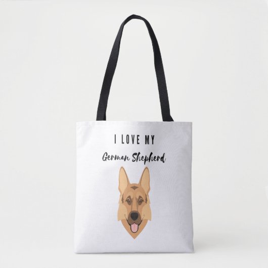 Ik hou van mijn Duitse herder Tote Bag (Voorkant)