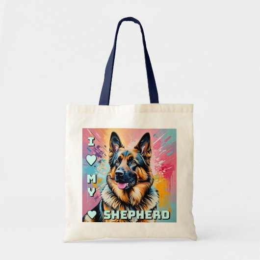 Ik hou van mijn Duitse herder Tote Bag (Voorkant)