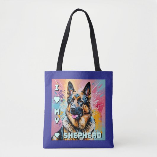 Ik hou van mijn Duitse herder Tote Bag (Voorkant)