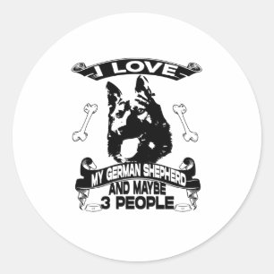 Ik hou van mijn Duitse herder vaders dag geschenke Ronde Sticker