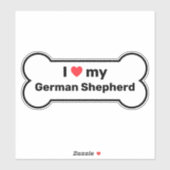 Ik hou van mijn Duitse herder witte aangepaste hon Sticker (Vel)
