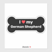 Ik hou van mijn Duitse herder zwart aangepaste hon Sticker (Vel)