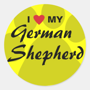 Ik hou van mijn Duitse herderdehandschrift Ronde Sticker