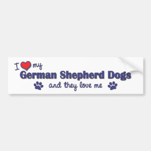 Ik hou van mijn Duitse herders (meerdere honden) Bumpersticker