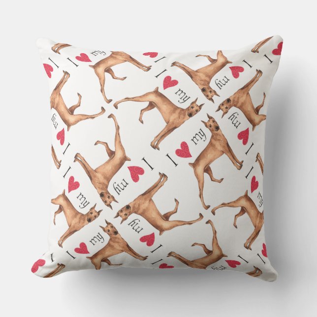 Ik hou van mijn Duitse Pinscher Buitenkussen (Voorkant)