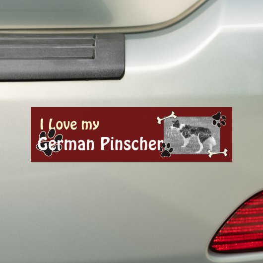 Ik hou van mijn Duitse Pinscher Bumpersticker (Op auto)